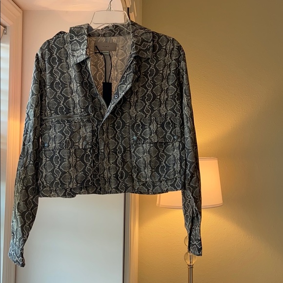 Blank NYC Snakeskin Cropped Fabric Jacket - Picture 2 of 9